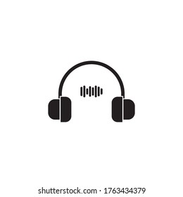 headphone logo vector design illustration template