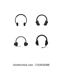 headphone logo vector design illustration template