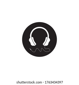 headphone logo vector design illustration template