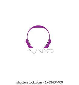 headphone logo vector design illustration template