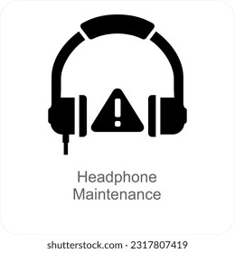 Headphone Maintenance and maintenance icon concept