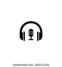 Headphone and mic design logo suitable for podcasts