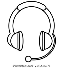 Headphone with mic isolated on white background