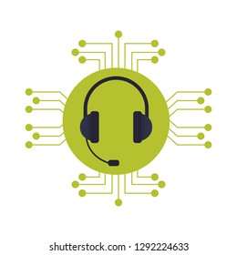 headphone with microphone icon