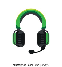 headphone with microphone icon isolated