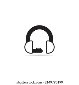 icono de auriculares y micrófono en fondo blanco