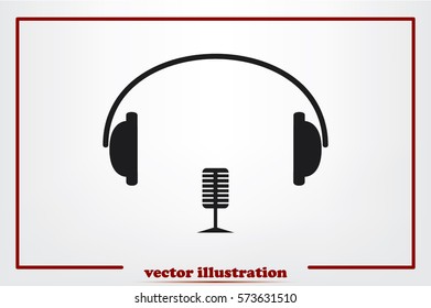 headphone and microphone icon vector illustration eps10.
