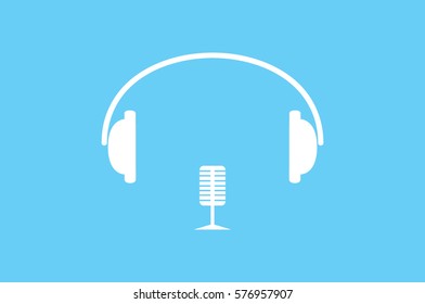 headphone and microphone icon vector illustration.
