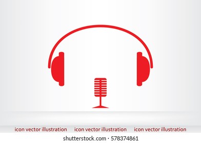 headphone and microphone icon vector illustration.