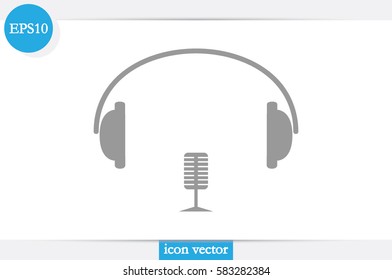 headphone and microphone icon vector illustration.