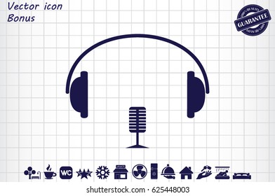 headphone and microphone icon vector illustration eps10.