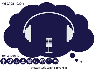 headphone and microphone icon vector illustration eps10.