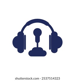 headphone and microphone silhouette vector art
