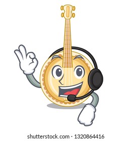 With headphone miniature banjo 