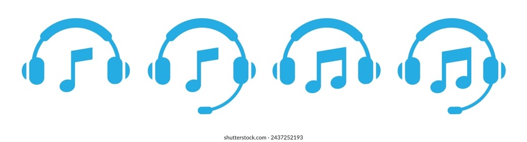 Headphone music icon. Earphone music icon, vector illustration