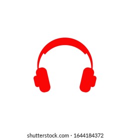 Headphone music icon logo design vector template illustration