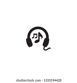 headphone music icon on a white background