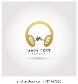 Headphone & Music Logo. Symbol & Icon Vector Template.