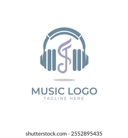 Kopfhörer-Musik-Logo, Vektor eps