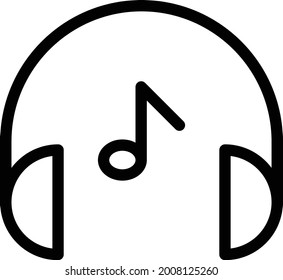 icono de línea delgada vectorial de la música de los auriculares