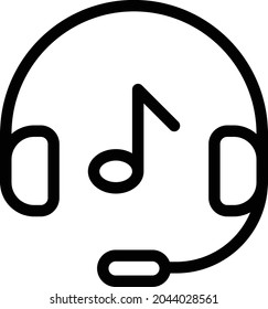 headphone music vector thin line icon