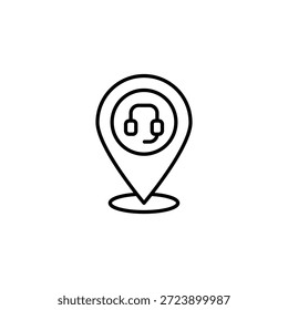 Icono de asistencia de navegación para auriculares Vector Locación