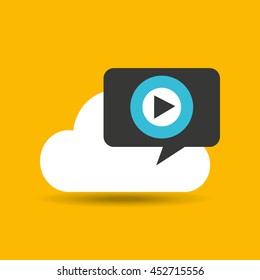 headphone on a cloud listening music, vector