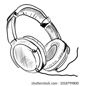 headphone on the white