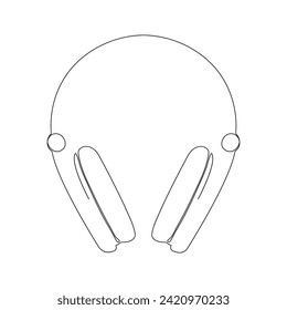 Headphone oneline continuous outline vector art drawing and simple one line minimalist illustration design.