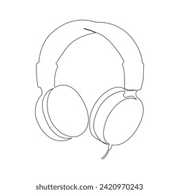 Headphone oneline kontinuierliche Umrisslinie Vektorgrafik Zeichnung und einfache eine Linie minimalistischer Illustration Design.