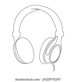 Headphone oneline kontinuierliche Umrisslinie Vektorgrafik Zeichnung und einfache eine Linie minimalistischer Illustration Design.