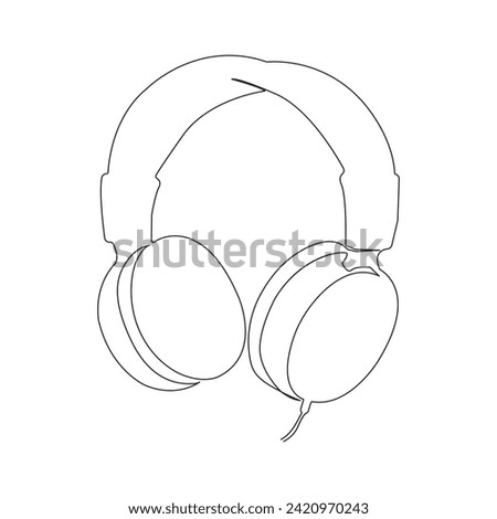 Headphone oneline continuous outline vector art drawing and simple one line minimalist illustration design.