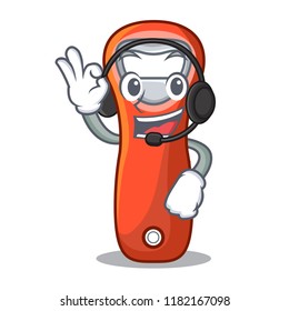 With headphone opener bottle cap isolated on mascot