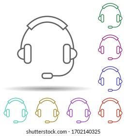 Headphone operator multi color icon. Simple thin line, outline vector of logistics icons for ui and ux, website or mobile application