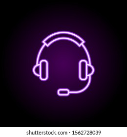 headphone operator neon icon. Simple thin line, outline vector of logistics icons for ui and ux, website or mobile application