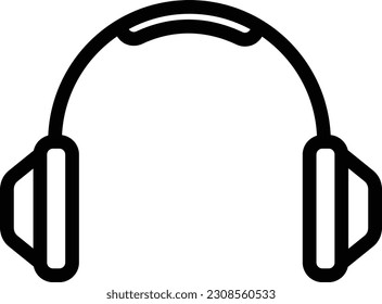 Headphone outline icon. Adventure icon set. Line with Editable stroke. Vector illustration isolated on white background.