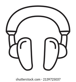Headphone outline icon. Isolated on white background.Line art vector illustration. Music sound device thin line.