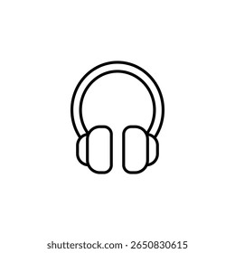 Headphone Outline Icon For Music Entertainment And Audio Listening