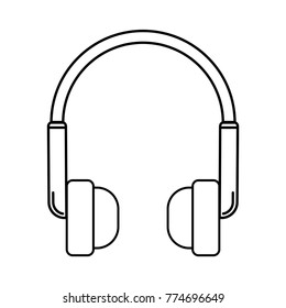 Headphone outline icon. Vector illustration.