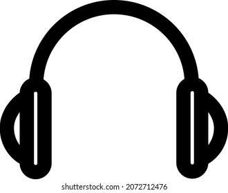 Headphone Outline Vector Icon Design
