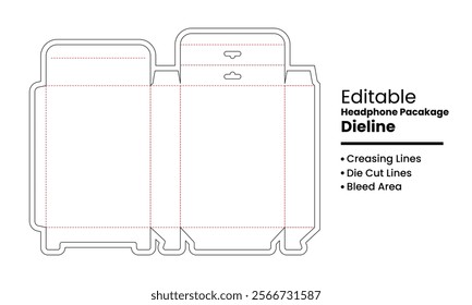 Headphone Packaging Template Die Line for Packaging Design