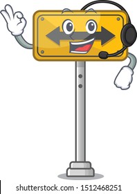 With headphone pass on either side a mascot