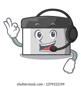 With headphone pastry scraper in the cartoon shape