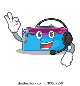 With headphone pencil case character cartoon