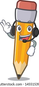 With headphone pencil in the a character shape