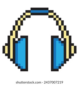 Headphone with pixel art style