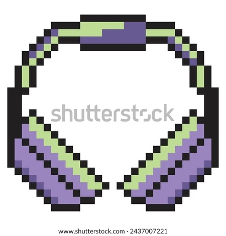 Headphone with pixel art style