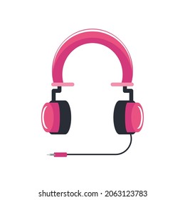 headphone with plug vector icon
