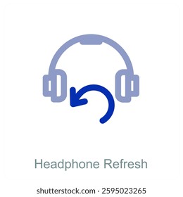 Headphone Refresh and music icon concept