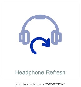 Headphone Refresh and music icon concept